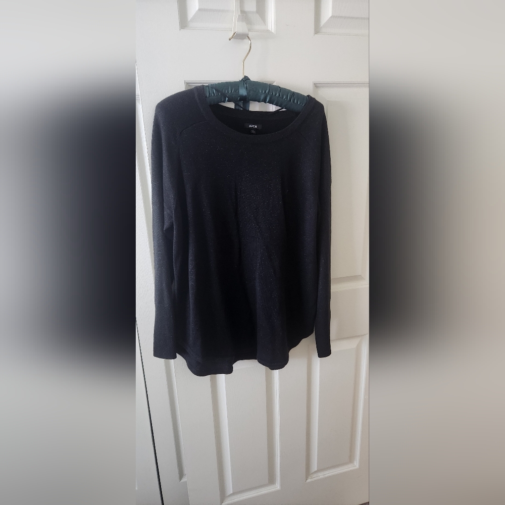 NWOT Apt 9 Black & Metallic Silver Crewneck Sweater